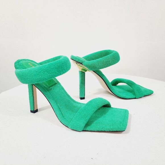 Good American Terry Heeled Sandals – Green – Size 8 – NWT Made in Spain - Picture 7 of 7